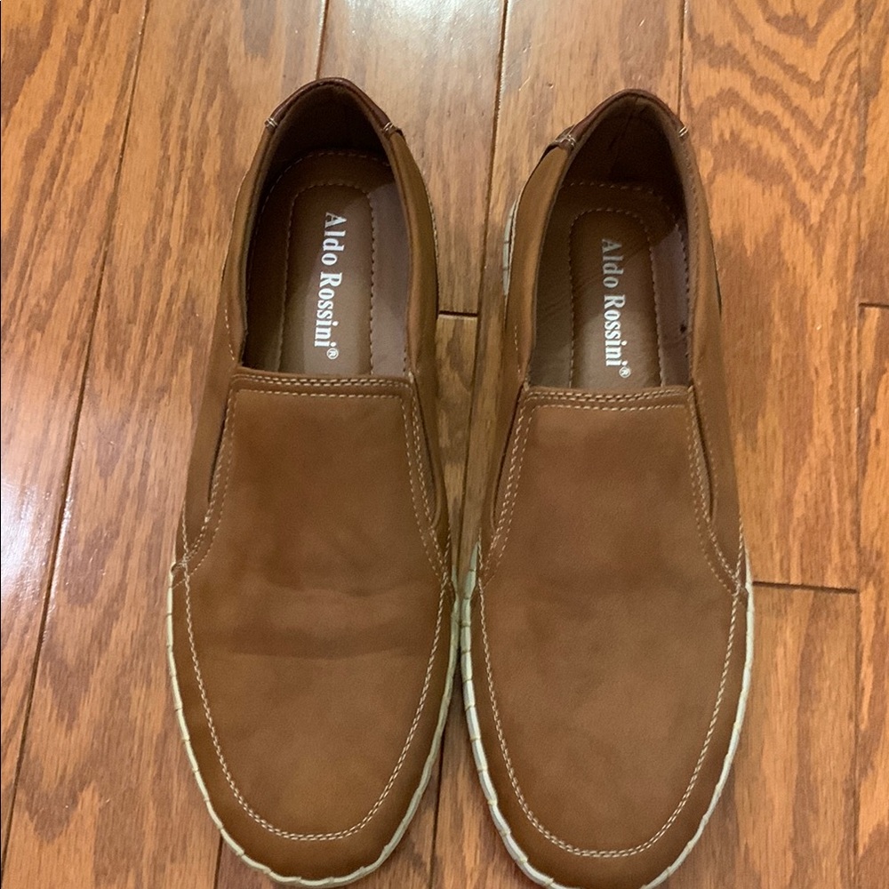 Brown Slip-On Loafers with Suede Upper and Flat Soles